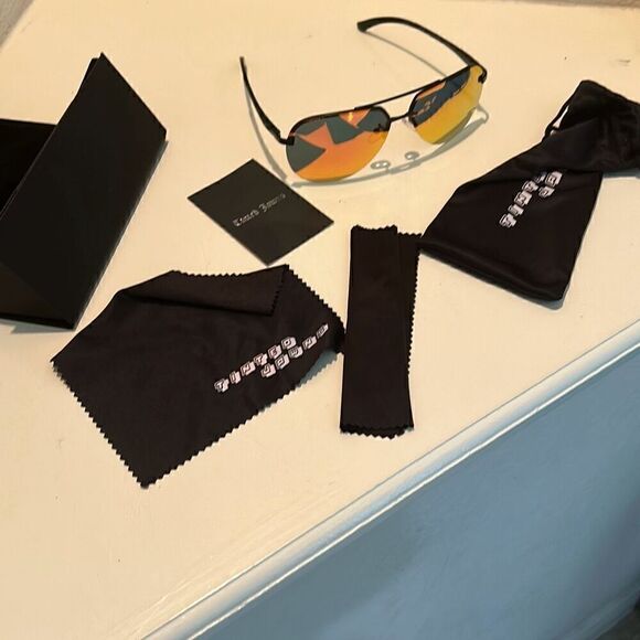 Tinted Jawns Unisex Aviator Sunglasses Polarized Orange Full Inclusion main image 5